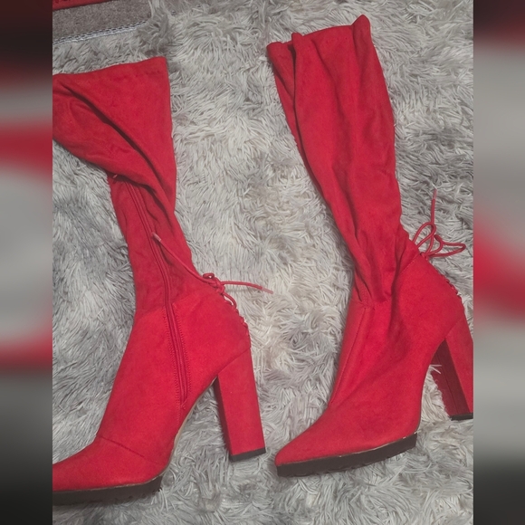 🍁🍂Shoe Dazzle Red Boots Size 10 - Picture 5 of 9